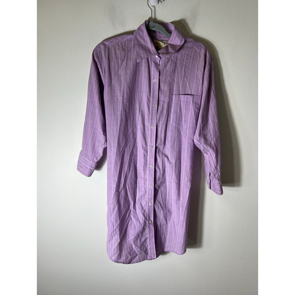 Elizabeth and James Lavender Striped Maxi Shirt Dress